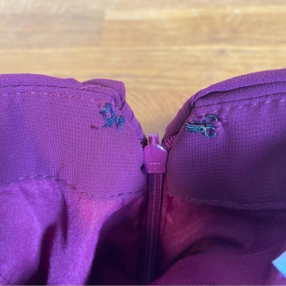 Bill Levkoff Purple Maxi Chiffon One Shoulder Dress Size 6 - Picture 12 of 12